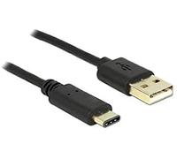 DeLOCK 2m, USB2.0-A/USB2.0-C câble USB USB A USB C Noir - Câbles USB (USB2.0-A/USB2.0-C, 2 m, USB A, USB C, 2.0, Male connector / Male connector, Noir)