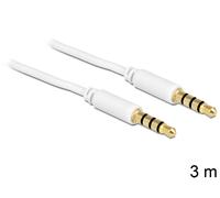 DeLOCK 3.5mm - 3.5mm, 3m câble audio 3,5mm Blanc
