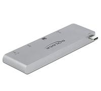 Delock 3 Port Hub And 2 Slot Card Reader For Macbook With Pd 3.0 And Retractable Usb TypE-C Connection - Hub - 2 X Usb 3.2 Gen 1 + 1 X UsB-C (spannun