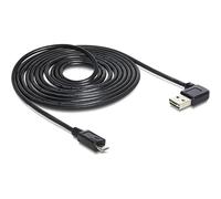 DeLOCK 3m USB 2.0 A - Micro-B m/m câble USB USB A Micro-USB B Noir
