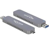 DeLOCK Boitier externe pour SSD M.2 NVME PCIe avec USB-C et USB-A, Boîtier disque dur