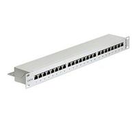 Delock - Tableau de connexions - CAT 6 - RJ-45 X 24 - gris clair - 1U - 19