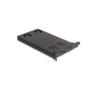 DeLOCK 47042 Carte PCIe x16 pour 2 SSD M.2 NVMe, Support PCIe 4.0, Refroidissement Actif 2 Ventilateurs, Compatible Windows/Linux, Température -40°C à 85°C