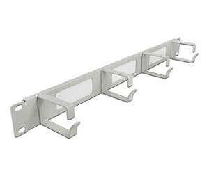 Delock 49 cm - Système de Gestion des câbles - avec 4 Branches - 1 U - Gris