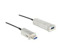 DeLOCK 50m USB3.0-A + USB Micro-B/USB3.0-A câble USB USB 3.2 Gen 1 (3.1 Gen 1) USB A USB A/Micro-USB B Noir, Argent