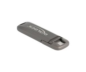 DeLOCK 54012 Clé USB 256 Go USB Type-C 1980 Mo/s, Métal Gris, 20x69x9mm, compatible Plug & Play et bootable, Température de fonctionnement 0-70°C