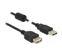 DeLOCK 5m, 2xUSB 2.0-A câble USB USB 2.0 USB A Noir