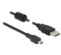 DeLOCK 5m, USB 2.0-A/USB 2.0 Mini-B câble USB USB A Mini-USB B Noir