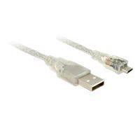 DeLOCK 5m, USB2.0-A/USB2.0 Micro-B câble USB USB A Micro-USB B Transparent