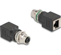 DeLOCK 60064 Adaptateur M12 X-codé 8pin femelle vers RJ45 femelle droit noir