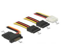DELOCK 60171 - Câble d'alimentation SATA mâle > 3x SATA femelle, Molex femelle