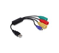 DeLOCK 61724 Hub USB 2.0 4 ports 480 Mbit/s Noir - 3x USB 2.0 A FM, 1x USB 2.0 mini-B M - Compatibilité Windows 98SE à 7, macOS 9.2+