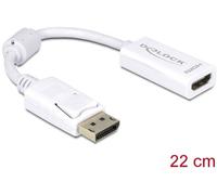 Delock 61767 DisplayPort / HDMI Adaptateur [1x DisplayPort mâle - 1x HDMI femelle] blanc avec noyau en ferrite 12.00 cm
