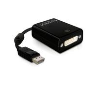DeLOCK 61847 Adaptateur Vidéo DisplayPort mâle vers DVI-I femelle, Câble 0.125m, Noir - Code SH 84733080