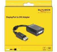 Delock 61847 DisplayPort / DVI Adaptateur [1x DisplayPort mâle - 1x DVI femelle 24+1 pôles] noir avec noyau en ferrite