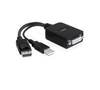 DeLOCK 61855 : Câble Adaptateur Vidéo DisplayPort mâle vers DVI-I femelle, 0.23m, Noir, Code SH 84733080