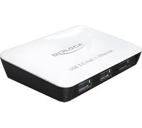 Delock 62431 Hub USB Delock 3 ports USB3.0, +1x port Gigabit Lan noir