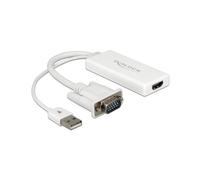 Adaptateur VGA, USB, HDMI Delock 62460 [1x VGA mâle, USB 2.0 type A mâle - 1x HDMI femelle] 25.00 cm blanc