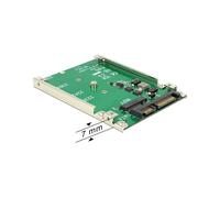 DeLOCK 62544 Carte Adaptateur Interne M.2 vers SATA, 100x70x7mm, Vert, Interface hôte SATA, Interface de sortie M.2, Conditionnement Boîte