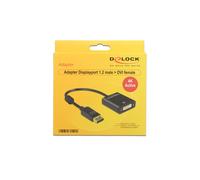 DeLOCK 62599 Câble Adaptateur Vidéo 0.2m DisplayPort Mâle vers DVI-I Femelle Noir - Résolution Maximale 3840x2160 - Connecteurs Plaqué Or