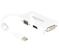 Delock - 62630 DisplayPort / vga / hdmi / dvi Adaptateur [1x Mini port Display mâle - 1x vga femelle, hdmi femelle, dvi femelle 24+1 pôles] blanc avec W721811