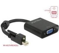 DeLOCK 62641, 0.25 m, Mini DisplayPort, VGA (D-Sub), Mâle, Femelle, Or