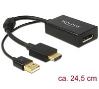 Delock 62667 Adaptateur HDMI Delock A -> Displayport St/Bu +USB Strom 4K