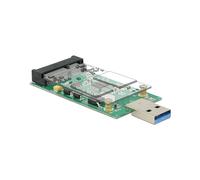 DeLOCK 62681 Adaptateur USB Type-A vers mSATA 5 Gbit/s, compatible Windows, macOS X 10.9, Linux, Dimensions 42x76x7mm