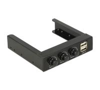 DeLOCK 62714 contrôleur de vitesse du ventilateur 3 canaux Noir