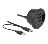 DeLOCK 62869 hub & concentrateur USB 3.2 Gen 1 (3.1 Gen 1) Type-A 5000 Mbit/s Noir, Lecteur de carte