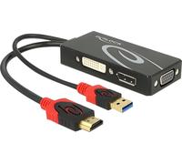 Delock 62959 DELOCK Adapter HDMI -> DVI(24+5)/VGA/Displayport 4K schwarz