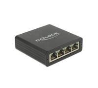 DeLOCK 62966 Hub USB Noir, Boîtier Métal, Chipset Realtek RTL8153, Câble USB 0.8m, Dimensions 73x72x23mm