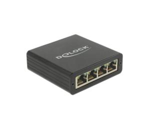 DeLOCK 62966 Hub USB Noir, Boîtier Métal, Chipset Realtek RTL8153, Câble USB 0.8m, Dimensions 73x72x23mm