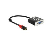 DeLOCK 62994 Adaptateur Vidéo USB Type-C vers VGA (D-Sub) 0.2m, Connecteurs plaqués Or, Résolution 1920x1200, Noir, Plug and Play