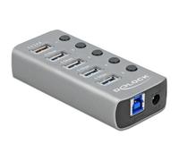 DeLOCK 63263 hub & concentrateur USB 3.2 Gen 1 (3.1 Gen 1) Type-B 5000 Mbit/s Gris