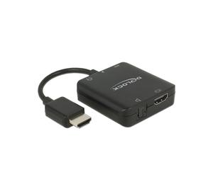 DeLOCK 63276 Adaptateur HDMI Type A Mâle vers Femelle, HDCP, Résolution 4K (3840x2160) 6 Gbit/s, Bande passante 600 MHz, Noir