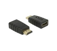 DeLOCK 63320 Adaptateur HDMI-A Mâle vers HDMI-A Femelle 4K UHD 60Hz avec EDID/DDC, Émulation Moniteur, 3840x2160 pixels, Noir