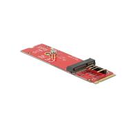 DeLOCK 63343 Carte Adaptateur Interne M.2 vers M.2, dimensions 22x80x5 mm, température de fonctionnement -40°C à 80°C, couleur rouge