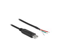 DeLOCK 63497 : Câble Série USB 2.0 vers RS-232 Noir 0.5m - Connecteurs Mâle Droit, AWG 26, Blindage Magnétique, Manteau PVC