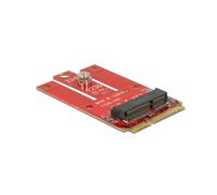 DeLOCK 63909 Carte Adaptateur Interne M.2 vers Mini PCI Express, Format Hauteur Totale, Compatible Windows 7/8/8.1/10, Dimensions 30x54mm, Rouge