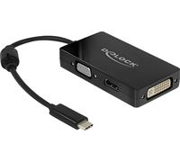 DELOCK 63925 - Adaptateur USB Type-C mâle > VGA, HDMI, DVI femelle noir