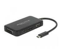 DeLOCK 63929, USB 2.0 Type-C, DVI-I,DisplayPort,HDMI,VGA, 3840 x 2160 pixels, Noir, Noir, 0,15 m