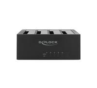 DeLOCK 63930 Station d'accueil HDD/SSD 2.5/3.5" SATA vers USB 3.2 Gen 1 Type-B, 4 baies, 5 Gbps, Alimentation externe, Compatible Windows/macOS/Linux