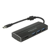 DeLOCK 63931 hub & concentrateur USB 3.0 (3.1 Gen 1) Type-C 5000 Mbit/s Noir - Hubs & concentrateurs (USB 3.0 (3.1 Gen 1) Type-C, USB 3.1 (3.1 Gen 1) Type-A, 3840 x 2160 pixels, 5000 Mbit/s, Noir, Aluminium,Metal)