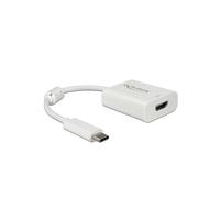 DeLOCK 63937 Adaptateur USB Type-C vers HDMI - 0.1m, Blanc, Support HDR, Résolution max. 3840x2160, DisplayPort 1.4, Chipset VIA VL100/Megachips MCDP2900