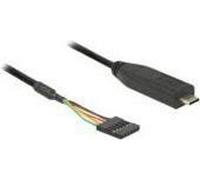 DeLOCK 63947, Noir, 2 m, USB 2.0 Type-C, 6 broches header pitch : 2.54 mm, Chine, 1 pc.