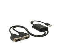 DeLOCK 63950 - Adaptateur Série USB 2.0 Type-A vers 2 x RS-232 DB9 Mâle - Noir 0.6m - Liaison pour Imprimantes, Instruments et Contrôleurs