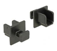DeLOCK 64010 Anti-poussière pour USB 3.0 Type B Femelle avec poignée Lot de 10, Noir