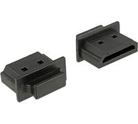 DeLOCK 64029 Lot de 10 Capuchons de sécurité pour Prises HDMI A, Noir, polyéthylène (PE), 11,8 mm, 15,1 mm, 7,2 mm