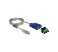 DeLOCK 64055 Adaptateur USB Type-A vers RS-232/485, câble 1.5m, compatible Windows 7/8/8.1, macOS X 10.14 Mojave et Linux, plage température -40°C à 85°C